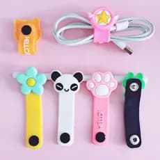 Criativo Dos Desenhos Animados Cabo De Dados Do Telefone Móvel Organizador Enrollador De Carregador USB Headphone Winder Bonito Fixer