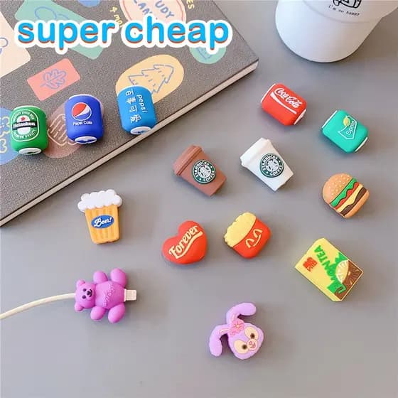 Protetor De Cabo De Dados Com Design Para Celular USB | Capa Protetora Anti Fratura Smart Desenho