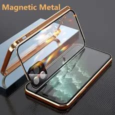 360 Adsorção Magnética Dupla Face Protetor De Corpo Inteiro De Vidro Temperado Metal Case Capa Para iPhone 13 Pro Max 12 11 Caso Ímã