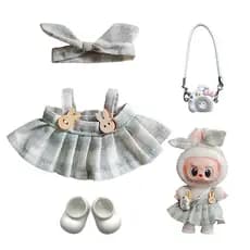 17cm Mini Roupas De Boneca De Pelúcia Acessórios Para Labubu Idol Terno Presente , Apenas E Sem Bonecas