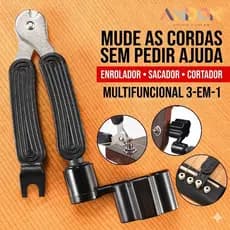 Alicate Cortador e Enrolador de Cordas 3 em 1 para Violão e Guitarra - Ferramenta de Manutenção Profissional