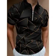 Novas Roupas de Verão para Homens # Camisa Polo com Zíper 39;s, Camisas Polo Listradas da Moda, Camisetas Casuais de Man