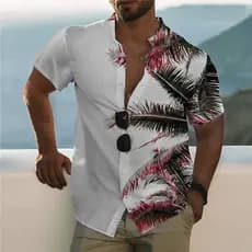Homens& # Camisas de Coqueiro 3D Impressas para Homens # Camisas Havaianas de Praia 5XL, Camisetas de Manga Curta, Tops