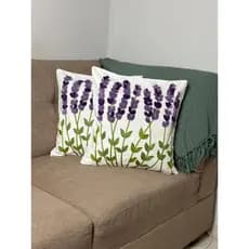 Kit 2 Capa de Almofada Bordada 45x45 Algodão Cru 100% – Decoração Artesanal Sofisticada