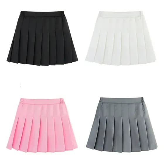 Mini Saia Plissada Estilo Coreano JK Macio E Confortável Branco Preto Rosa Escola Primária Dia Nacional Roupas Infantis