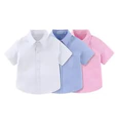 Polo De Manga Curta Para Crianças Meninos Formal Branco Azul Rosa Camisa Estilo Coreano Jaqueta Bolso Uniforme Escolar T