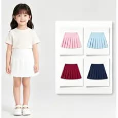 Saia Branca Infantil Menina Moda Estilo Coreano Plissada Ligada Com Shorts De Segurança Mini Saias De Tênis De Estudante