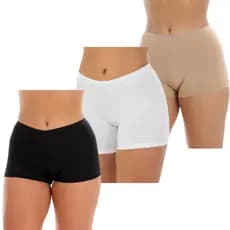 Kit 3 Short Íntimo Curto Anágua Segunda Pele Feminina Adulta Para Usar Debaixo Do Vestido Sem Marcar