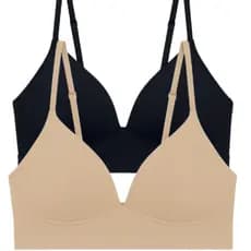 Kit 2 Sutia Com Bojo Soft Feminino Básico Academia Alça Fina Top Confortável Sem Aro Adulto Soutien