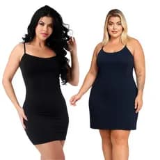 Vestido Segunda Pele Plus Size Midi Tecido Premium Anagua Combinação