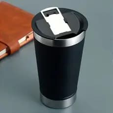 Copo Térmico Preto 470ml Personalização a Laser com Nome e Time