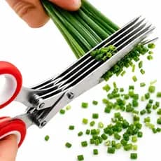 Tesoura para cozinha-Cortar, Picar Legumes, Verdura e Ervas-5 Lâminas Inox
