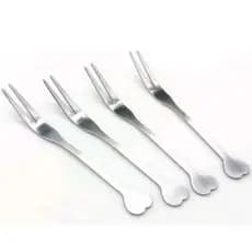 Garfinhos Para Petisco Coração Inox 06 Mini Garfinho Petiscos Fondue Queijo Frutas - Unyhome