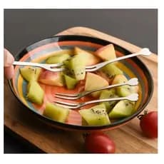 Kit Garfinhos Para Petisco Coração Inox Mini Garfinho Petiscos Fondue Queijo Frutas Escolar Infantil