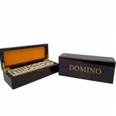 Dominó de Osso Luxo 28 Peças com Caixa Madeira Brinquedo Educativo Presente Perfeito Domino