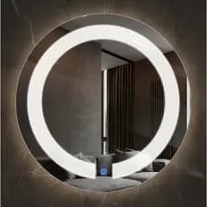 Espelho Redondo 50cm Iluminado Decorativo Com 3 Leds Touch Screen