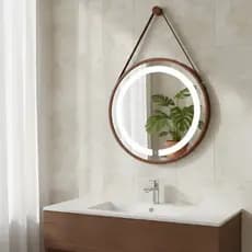 Espelho Redondo Adnet Iluminado Led 6000k Com Alça 50cm