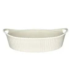 Travessa Oval Com Alça Melamina Branca Bestfer 24cm Resistente Grande Para Servir Churrasco Saladas