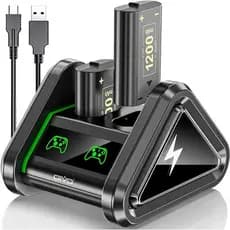 Carregador Controle Xbox One Series S/x + 2 Baterias 1200mah