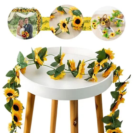 Corrente de Girassol Flor Artificial 2m