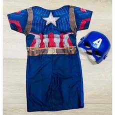 Fantasia Infantil Masculina Capitão América Vingadores/Avengers com Máscara de Plástico