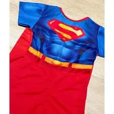 Fantasia Temática Superman Infantil meninos Heróis com Capa 2 a 8 anos