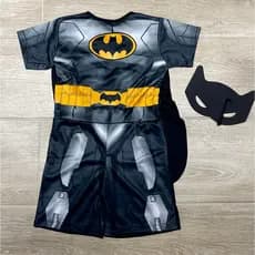 Fantasia Infantil Batman Liga da Justiça com Capa e Mascara EVA