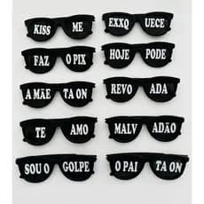 Kit 10 Óculos Festa Frase Fume Festa Casamento Carnaval Várias cores