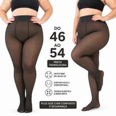 Meia Calça Térmica Kit 2 Unidades Plus Size G GG Translúcida Forrada Peluciada Feminina Lã Elástica Slim Adulto Infantil
