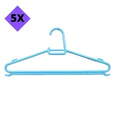 Kit Cabide Infantil Plástico Reforçado Azul c/ 05 Unidades