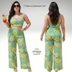 Saída de praia calça pantalona tecido tule nao marca secagem transparencia ideal para praia e clubes