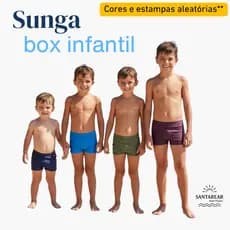 SUNGA INFANTIL BOX OTIMO ACABAMENTO COM CORDAO DE REGULAGEM TECIDO PREMIUM UV50 CONFORTAVEL COR LISA