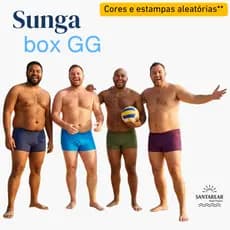 Sunga masculina plus size box 46/48 tecido comproteção UV cordao de ajuste interno toda forrada 2026