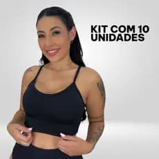 KIT COM 10 TOPS NADADOR CONFORTAVEIS SEM BOJO CROPPED FITNESS SUTIÃ ESPORTIVO SUTIA DE BOA ELASTICIDADE