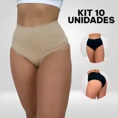 Kit 10 CALCINHAS CINTA MODELADORA CÓS DUPLO de ALTA COMPRESSÃO FORRO 100% ALGODÃO QUALIDADE PREMIUM CALSINHAS