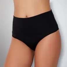 Kit 4 Calcinha Feminina Cintura Alta Suplex Alta Compressão Cós Duplo Lisa Forro 100% Algodão