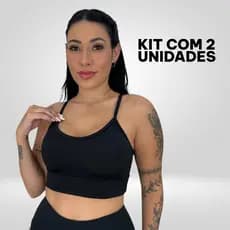 Kit 2 Top Nadador Sutiã Esportivo Elasticidade Alta Qualidade Conforto Feminino Sem Bojo Fitness