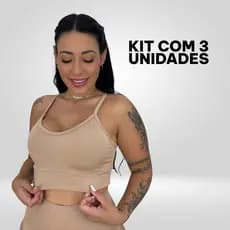 Kit 3 Top Nadador Conforto Feminino Sem Bojo Fitness Sutiã Esportivo Elasticidade Alta Qualidade