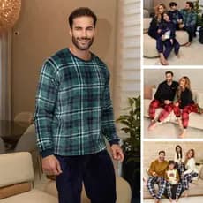 Pijama Masculino Inverno Longo de frio Fleece Adulto Plus Size Soft Plush Quentinho