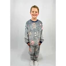 Pijama Inverno De Frio Fleece Plush Masculino Meninos