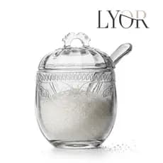 Açucareiro Vidro com Colher e Tampa Imperial 240ml Cristal Lyor