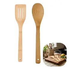 Kit Colher e Espatula Bambu 30cm Top Util