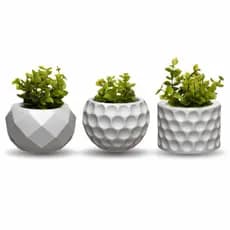 Kit 3 Vasos Decorativos com Plantas Artificiais para Sala, Quarto, Banheiro e Lavabo – Decoração