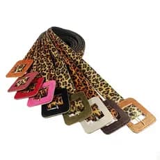 Cinto Feminino Largo Com Fivela Quadrada Animal Print Onça