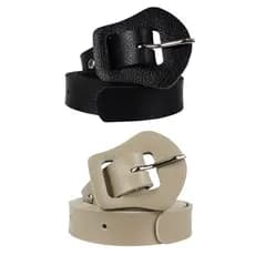 Kit 2 Cintos Femininos com Fivela Orgânica – Cores Neutras, Delicados e Versáteis – CF113