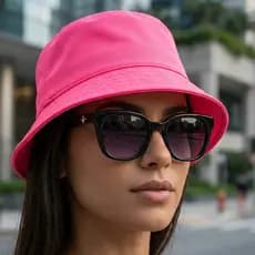 Kit Bucket Hat + Óculos Sol MD-57 UV400 Feminino Masculino Moda Praia Estilo Blogueira Top