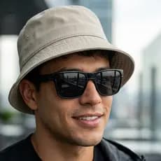 Kit Bucket Hat + Óculos Sol UV400 Masculino Feminino Estilo Blogueira Praia MD-56