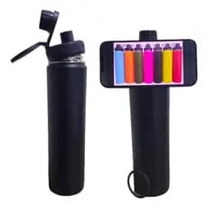 GARRAFA DE ÁGUA TÉRMICA 750ML AÇO INOXIDÁVEL COM SUPORTE MAGNÉTICO PARA SMARTPHONES