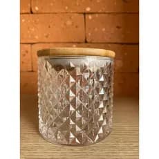 Pote de Vidro Bico De Jaca Com Tampa em Madeira Bambu/Pote de Vidro Decoração/Guarda Utensílios.