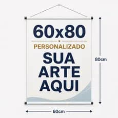 Banner Personalizado Com Foto Logo Sua Arte 80 x 60 cm Impressão Lona Prova D'Água